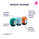 Conjunto de ovos de masturbação, 3 peças - Naughty, Savage, Crunchy