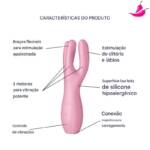 Satisfyer Threesome 3 -  Estimulador de Clitóris com 12 Modos de Vibração à Prova D’Água