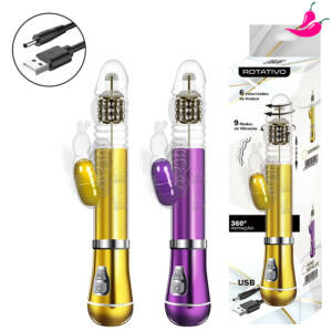 Vibrador Rabbit Recarregável - Cromado