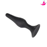 Plug Anal Cônico em Silicone com Ventosa - Tamanho 12.5x3.2