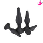 Plug Anal Cônico em Silicone com Ventosa - Tamanho 12.5x3.2