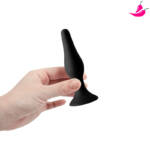 Plug Anal Cônico em Silicone com Ventosa - Tamanho 12.5x3.2