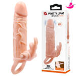 Capa Peniana com Alça e Estimulador de Clitóris - 10 Modos de Vibração