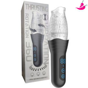 Masturbador Rotativo com Vibrador - Movimento Vai e Vem