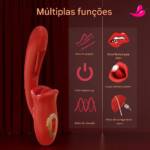 Vibrador Boca Mágica com Tripla Estimulação