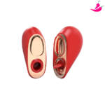 Vibrador Duplo Coração com Língua Estimuladora e Ondas de Pressão