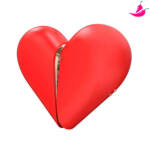 Vibrador Duplo Coração com Língua Estimuladora e Ondas de Pressão