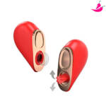 Vibrador Duplo Coração com Língua Estimuladora e Ondas de Pressão