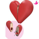 Vibrador Duplo Coração com Língua Estimuladora e Ondas de Pressão