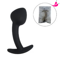 Plug Anal Curvado em Silicone - Tamanho P