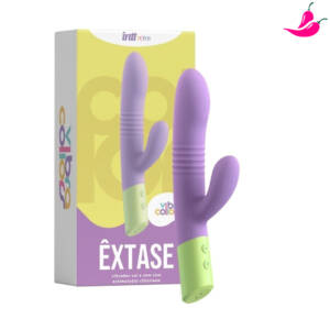 Êxtase Collors - Vibrador com Função de Vai e Vem e Estimulo Clitoriano