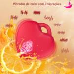 Colar com 10 Modos de Vibração com Pingente Coração – Heartbeat Vibe