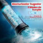 Bomba Sucção para Pênis AquaMax - 3 Modos de Sucção Retarda Ejaculação