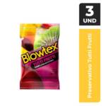 Preservativos Blowtex Sabor e Aroma com 3 unidades - Tutti Frutti