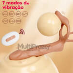 Vibrador Extasy - Anel Peniano com Estimulador de Próstata e Pênis Companheiro para DP