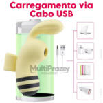 Vibrador Bee 2 em 1 - Vibrador Abelhinha com Estimulador de Clitóris e Ponto-G