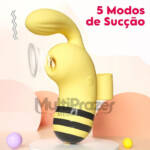 Vibrador Bee 2 em 1 - Vibrador Abelhinha com Estimulador de Clitóris e Ponto-G