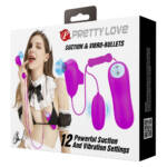 Pretty Love Suction & Vibro Bullets - Cápsula Vibradora com Dedeira de Pulsação