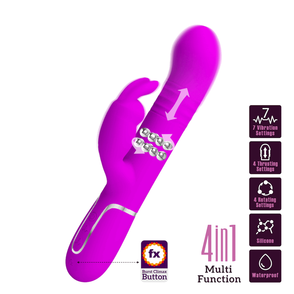 Vibrador Rabbit Vai e Vem 4 em 1 – Pretty Love