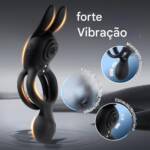 Anel Peniano Duplo com Estimulador Clitoriano e Plug – 9 Modos de Vibração