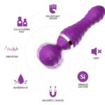Vibrador Varinha Mágica Recarregável com 9 Modos de Vibração