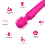 Vibrador Duplo Varinha Mágica com 9 Modos de Vibração e Aquecimento