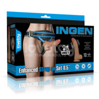 Cinta Peniana Ajustável Reforçada com Pênis e 10 Modos de Vibração – 22x4,5 cm