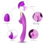 Vibrador de Ponto G e Clitóris com Pulsação