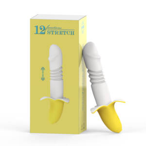 Vibrador Ponto G Vai e Vem em Formato de Banana com 12 Modos – Recarregável