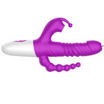 Vibrador Triplo Vai e Vem com Língua Estimuladora e Aquecimento