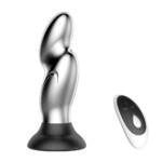 Plug Anal em Metal com Ventosa em Silicone – 10 Modos de Vibração