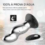 Plug Anal em Metal com Ventosa em Silicone – 10 Modos de Vibração