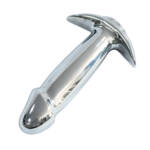 Plug Anal em Aço em Formato de Pênis com 10 Modos de Vibração