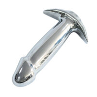 Plug Anal em Aço em Formato de Pênis com 10 Modos de Vibração