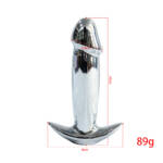 Plug Anal em Aço em Formato de Pênis com 10 Modos de Vibração