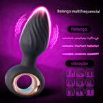 Plug Anal em Silicone com 9 Modos de Vibração e Rotação com Controle Remoto Sem Fio