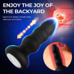 Plug Anal em Silicone com LED, 10 Modos de Vibração e Movimentos de Vai e Vem com Controle Remoto sem Fio