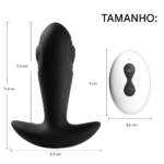Plug Anal em Silicone com 10 Modos e Controle Remoto sem Fio