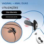 Plug Anal em Silicone com 10 Modos e Controle Remoto sem Fio