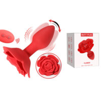 Plug Anal Flor com 10 Modos de Vibração Controle Remoto sem Fio Plug Anal Flor com 10 Modos de Vibração Controle Remoto sem Fio
