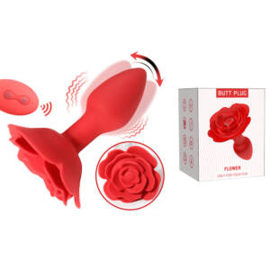 Plug Anal Flor com 10 Modos de Vibração Controle Remoto sem Fio