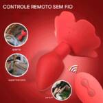 Plug Anal Flor com 10 Modos de Vibração Controle Remoto sem Fio