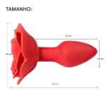 Plug Anal Flor com 10 Modos de Vibração Controle Remoto sem Fio