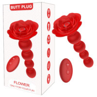 Plug Anal Escalonado em Silicone com Vibração, Rotação e Controle Remoto Plug Anal Escalonado em Silicone com Vibração, Rotação e Controle Remoto