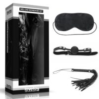 Kit Bondage Luxo com 3 Peças – Mordaça, Venda e Chicote Kit Bondage Luxo com 3 Peças – Mordaça, Venda e Chicote