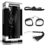 Kit Bondage Luxo com 3 Peças – Mordaça, Algema e Chicote