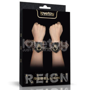 Algemas em Couro com Detalhes – Rebellion Reign Handcuffs