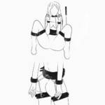 Kit de Bondage com Coleira, Algemas, Arnês de Cama, Algemas de Coxa e Cintura