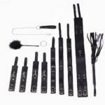 Kit de Bondage com Coleira, Algemas, Arnês de Cama, Algemas de Coxa e Cintura
