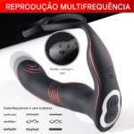 Estimulador de Próstata com 9 Modos de Vibração, Rotação e Batidinhas com Controle Remoto